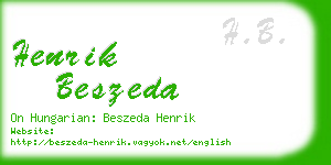 henrik beszeda business card